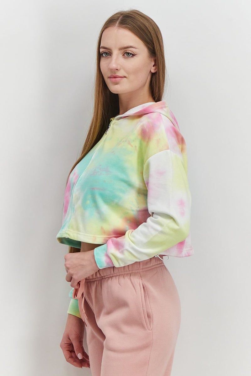 XOXO هودي ملون بأكمام طويلة مناسب للنساء بتصميم تيل داي - Image 3