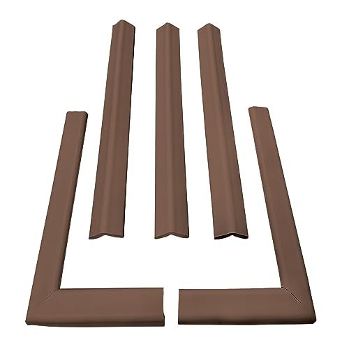 Cardinal Gates KEPK Large Hearth Pad Kit Fireplace Baby Proofing Adhesive Backed Fireplace Bumpers for Babies 125 Feet of Padding with 3 Straight Pieces 2 Corners Made in The USA Brown