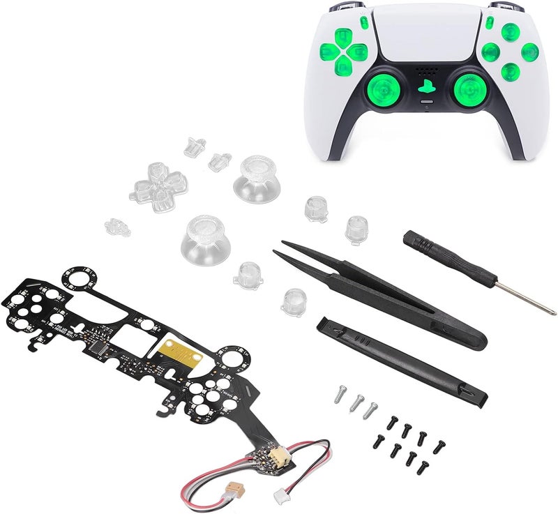 كلاراكو مجموعة أزرار D Pad الأمامية المضيئة، 8 ألوان متينة مريحة، 19 وضعًا، مزودة بإضاءة LED لـ PS5 - Image 2