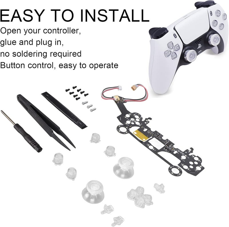 كلاراكو مجموعة أزرار D Pad الأمامية المضيئة، 8 ألوان متينة مريحة، 19 وضعًا، مزودة بإضاءة LED لـ PS5 - Image 4