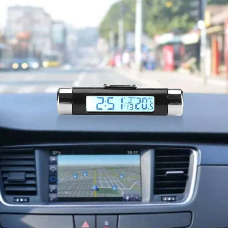 مقياس حرارة رقمي للسيارة مع شاشة LCD بخلفية بيضاء بحجم 1.5 بوصة - وظيفة إضاءة خلفية مدتها 5 ثوانٍ، مقياس حرارة قابل للارتكاز للاستخدام داخل السيارات والشاحنات - Image 2