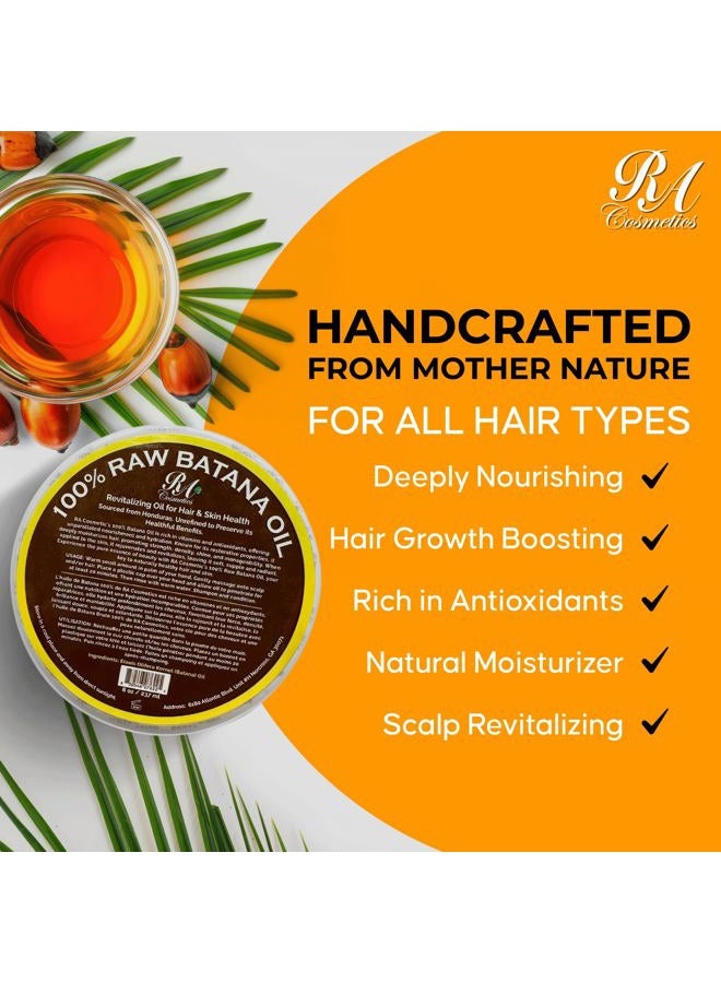 RA COSMETICS 100% Natural Unrefined Batana Hair Oil for Healthy Hair, 16 oz | Dr Sebi Batana Oil Hair Moisturizer for Damaged Hair Repair| Strengthening and Nourishing Hair Conditioner - Image 3