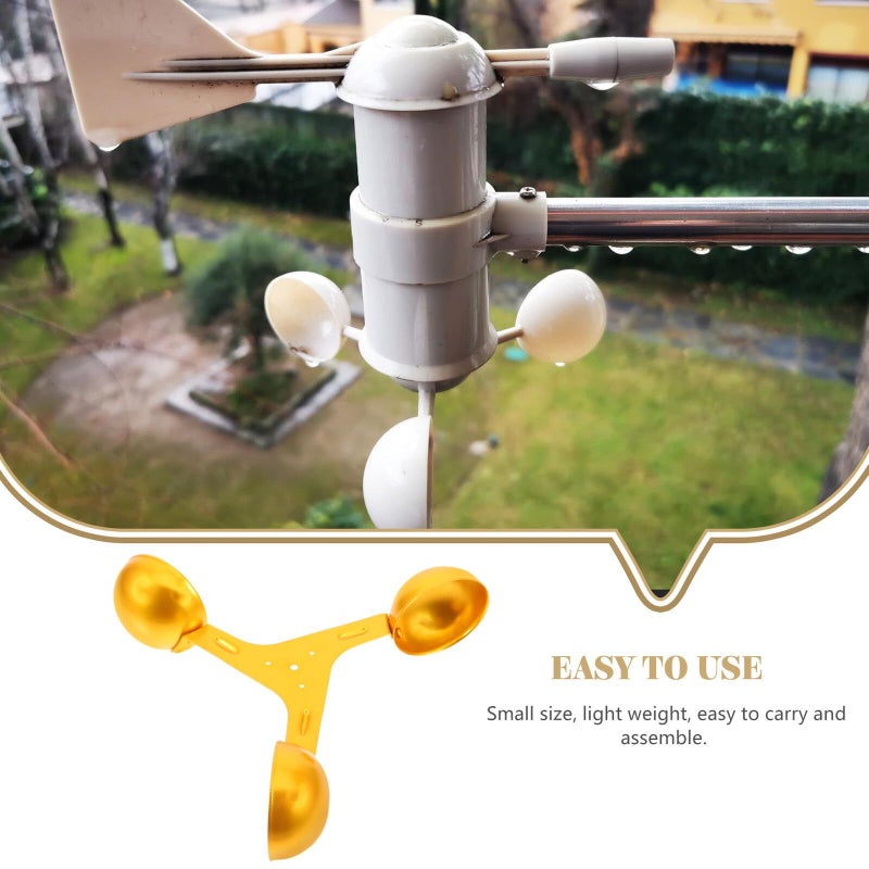 Aluminum Alloy Anemometer Wind Speed Sensor Yellow Wind Cups Low Power Outdoor Use - Image 3