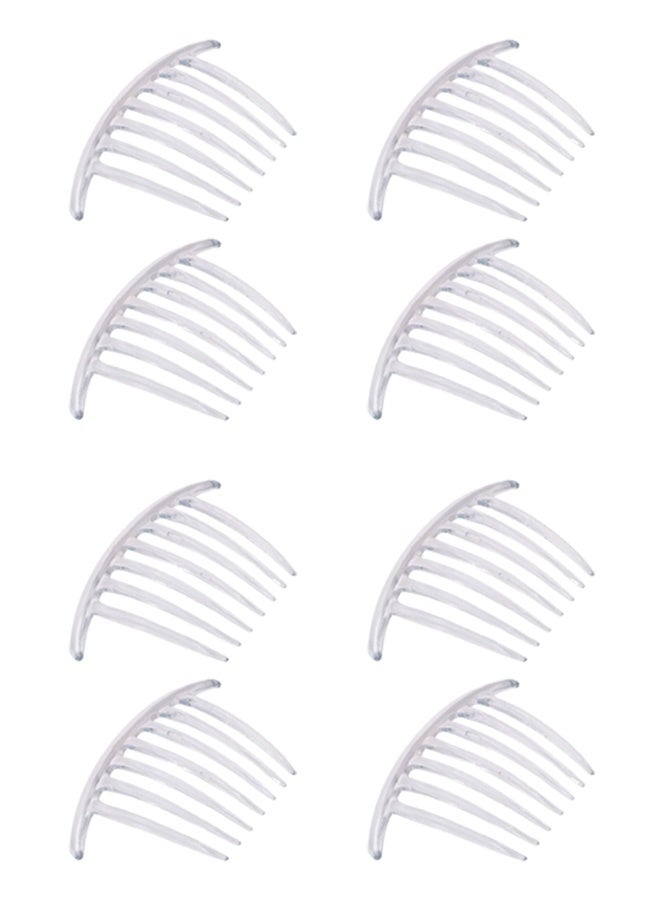 مكمهينغ بوب قطع من أمشاط الشعر الجانبية، مجموعة أمشاط فرنسية من البلاستيك الملتوي للفتيات والنساء، أمشاط مشابك الشعر، إكسسوارات لحفلات الزفاف والمواعدة، لون شفاف - Image 1