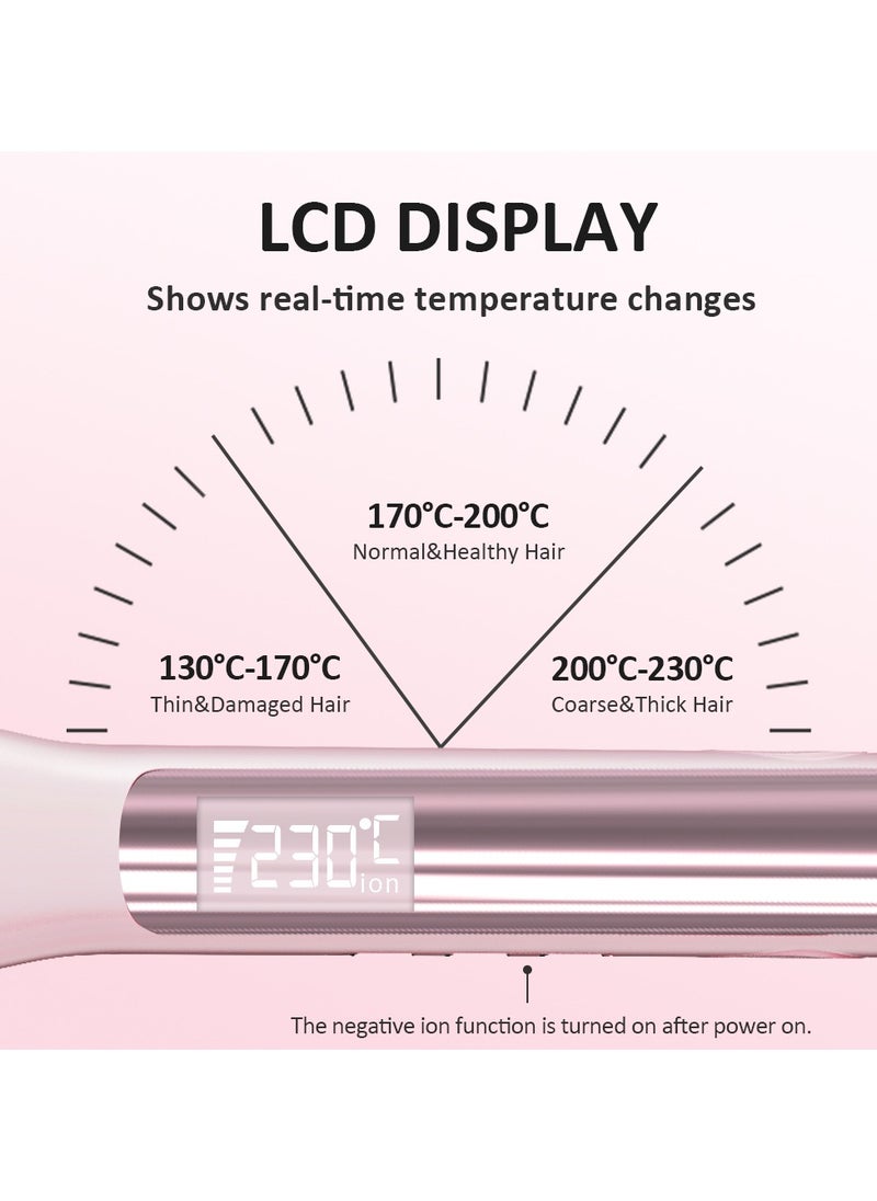 Faszin - Hair Straightener Professional Ionic Titanium Plate 20S Fast Heat Up Flat with Clear LED Display 2 in 1 Straightener and Curler Styling Tool - Image 1