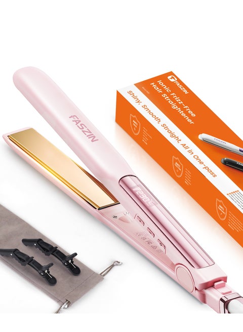 Hair Straightener Professional Ionic Titanium Plate 20S Fast Heat Up Flat with Clear LED Display 2 in 1 Straightener and Curler Styling Tool