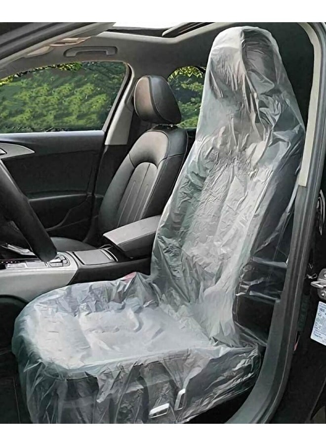 DUNISO 100 Pieces Disposable Seat Covers, Car Disposable Universal Plastic Seat Covers for Airplane Seats, Salon Chairs, Restaurant Seats, Bus Seats & More  - Image 1
