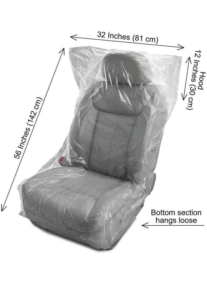 DUNISO 100 Pieces Disposable Seat Covers, Car Disposable Universal Plastic Seat Covers for Airplane Seats, Salon Chairs, Restaurant Seats, Bus Seats & More  - Image 2