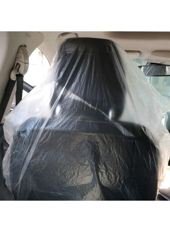 DUNISO 100 Pieces Disposable Seat Covers, Car Disposable Universal Plastic Seat Covers for Airplane Seats, Salon Chairs, Restaurant Seats, Bus Seats & More  - Image 4