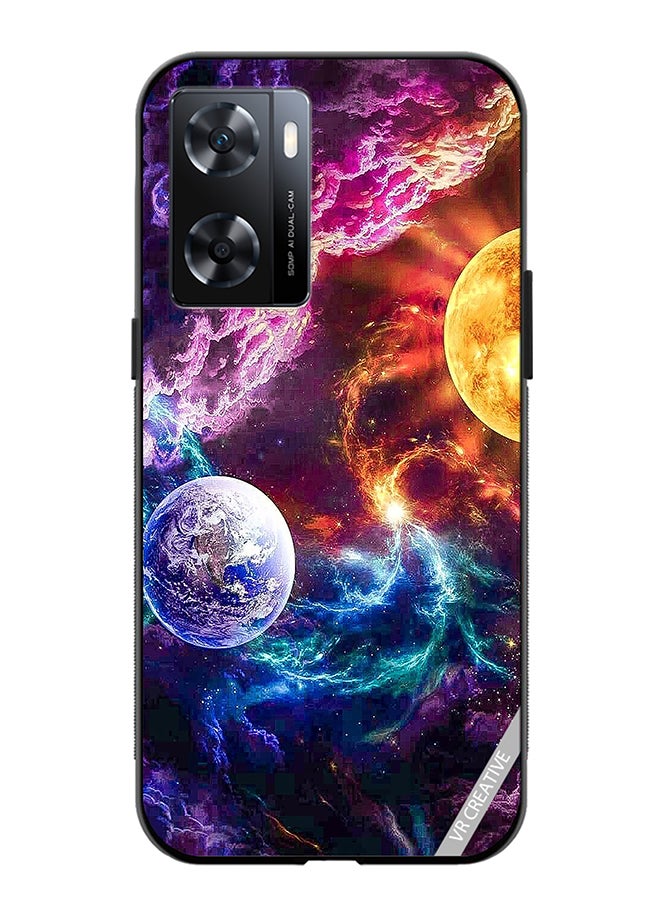 VR CREATIVE Protective Case Cover For Oppo A57/A77s Beautiful Galaxy Design Multicolour - Image 1