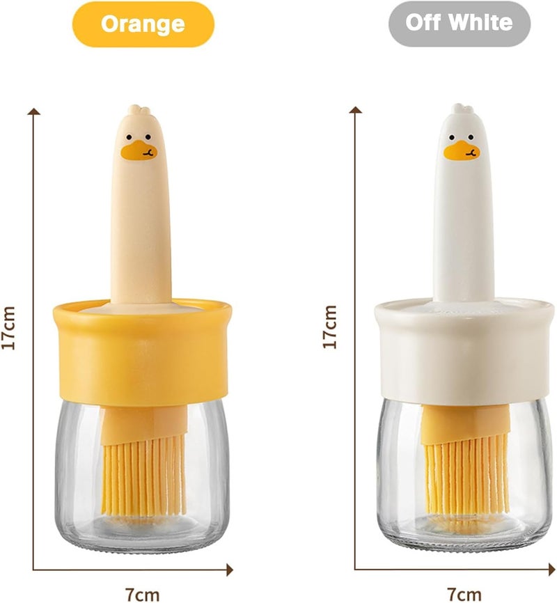 Slyford 200ml Glass Olive Oil Dispenser Bottle with Silicone Brush for Cooking Vinegar Sauce BBQ Grill Frying Baking, Air Fryer (Pack of 1) (Multi Color) - Image 3