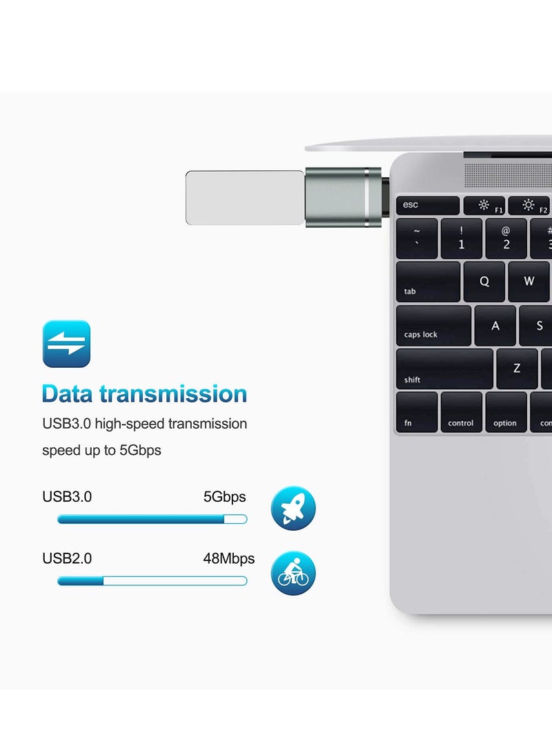 SOLARAE USB C to USB Adapter 3-Pack USB C Male to USB 3.0 Female Adapter  Compatible with iMac 2021, iPad Pro 2021, MacBook Pro 2020 , MacBook Air 2020 and Other Type C or Thunderbolt 3 Devices Gray - Image 2