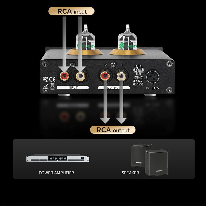 Bluetooth 5.0 مكبر صوت مسبق بأنبوب مفرغ HiFi مكبر سماعات الرأس منخفض الضوضاء منافذ مطلية بالذهب قابس أمريكي - Image 5