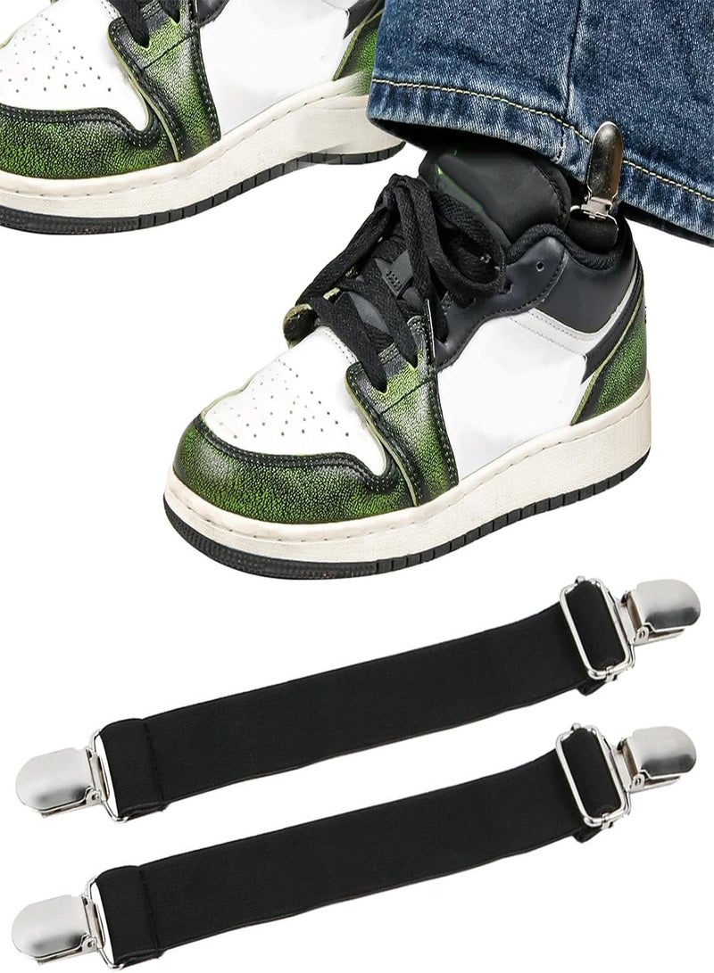 GGOOT Adjustable Elastic Boot Clips,Elastic Metal Pants Clips - Metal Gloves Clips for Baby Kids Clothing Clips, Keeping Your Pants Tucked - Image 1