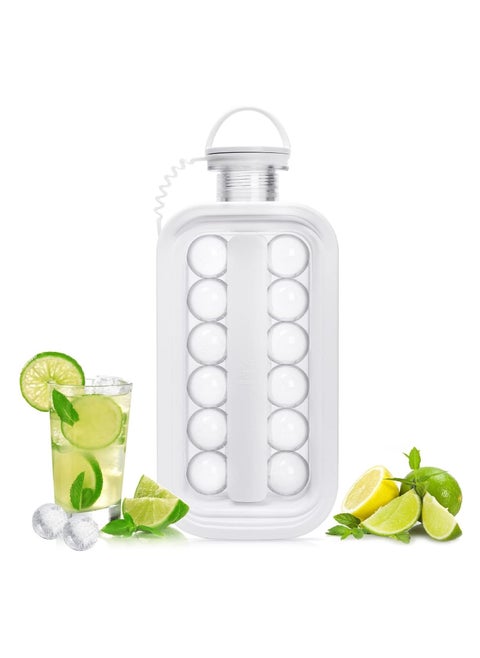 Portable Ice Hockey Maker, 2 in 1 Ice Cube Tray with 17 Grid Cooling Popsicle/Cube Molds for Coffee, Milk, Tea, Juice