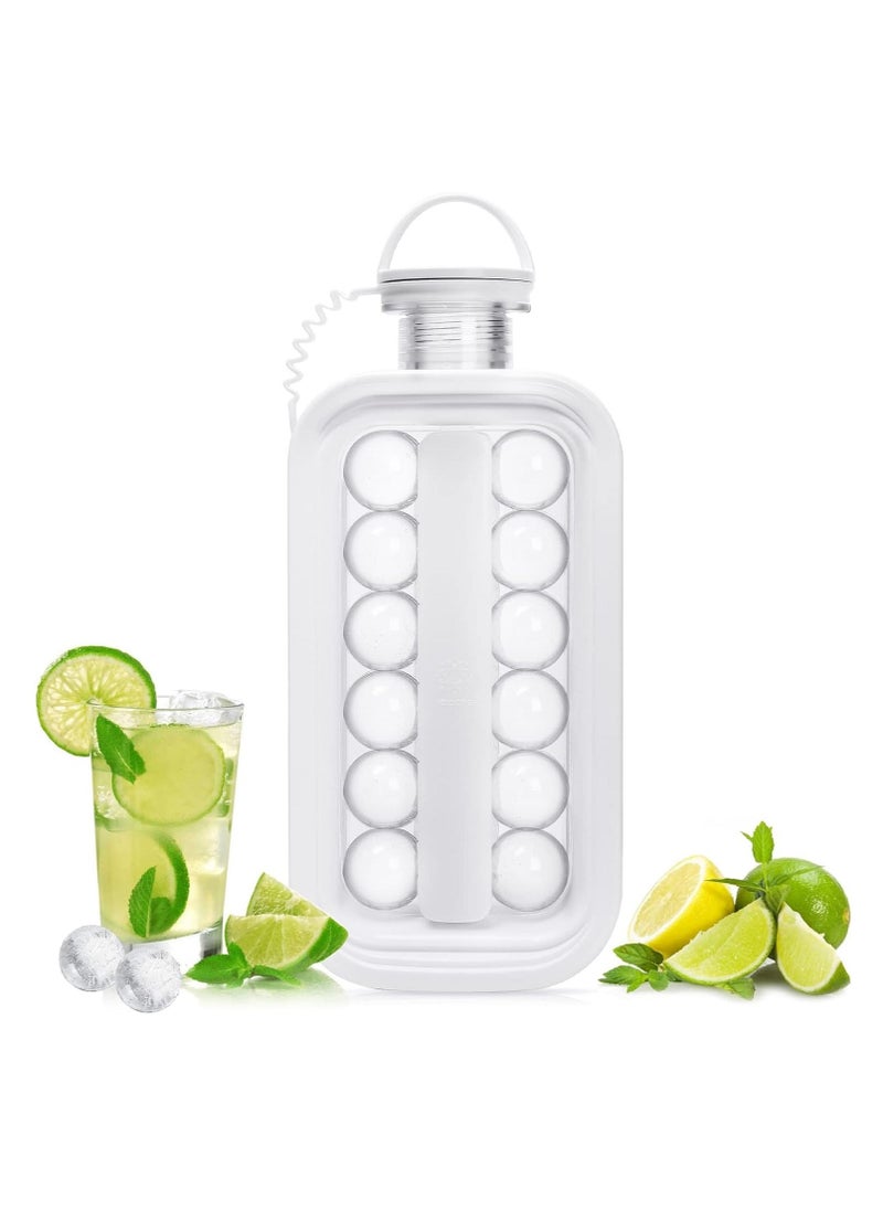 Portable Ice Hockey Maker, 2 in 1 Ice Cube Tray with 17 Grid Cooling Popsicle/Cube Molds for Coffee, Milk, Tea, Juice