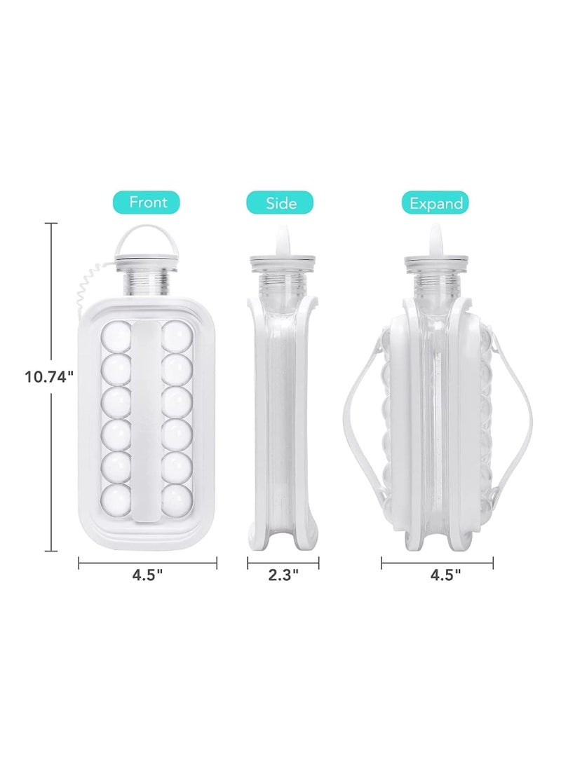 Portable Ice Hockey Maker, 2 in 1 Ice Cube Tray with 17 Grid Cooling Popsicle/Cube Molds for Coffee, Milk, Tea, Juice