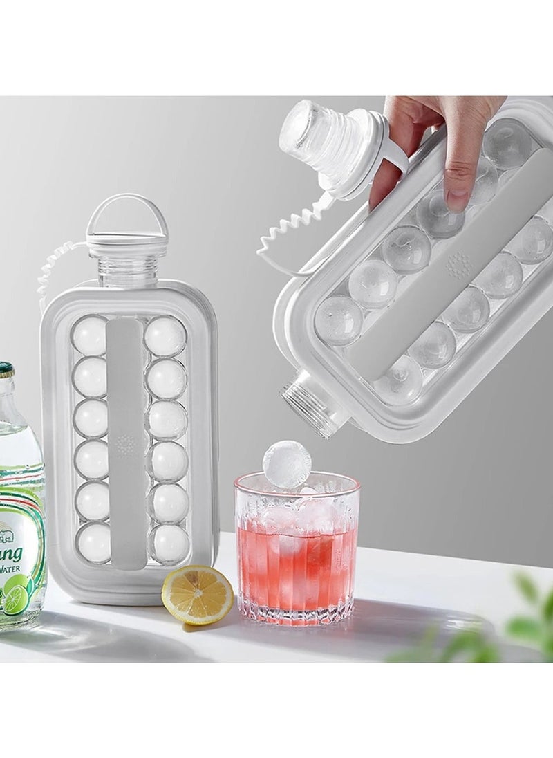 Portable Ice Hockey Maker, 2 in 1 Ice Cube Tray with 17 Grid Cooling Popsicle/Cube Molds for Coffee, Milk, Tea, Juice