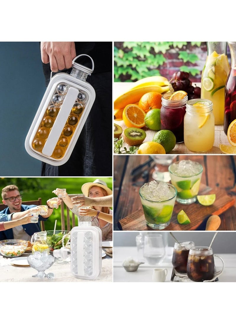 Portable Ice Hockey Maker, 2 in 1 Ice Cube Tray with 17 Grid Cooling Popsicle/Cube Molds for Coffee, Milk, Tea, Juice