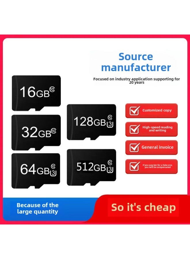Manufacturers High-speed Memory Card 816g32g Monitoring Security TF Card 64G128G Driving Recorder-Color:High Speed Stable Version-Capacity:8GB  - Image 1