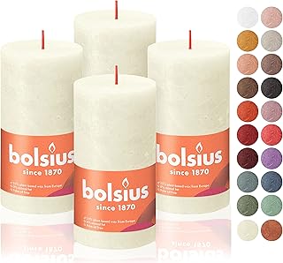 BOLSIUS 4 Pack Ivory Rustic Pillar Candles - 2.75 X 5 Inches - Premium European Quality - Natural Eco-Friendly - Image 1