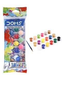 DOMS 18-Shade Tempera Paint With Paint Brush Set 
