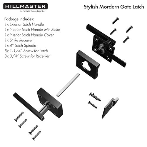 HILLMASTER Double Sided Gate Latch for Wooden Fence,Heavy Duty Swinging Door Latch Two Sided Gate Door Latch for Outdoor Fence,Self Locking Gate Latch Gate Hardware for Wood Gates,Pool,Backyard,Garden - Image 5