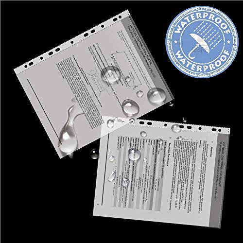 TULMAN A4 Size Transparent Document Sleeves, 50 Pcs, Heavy Duty Clear Sheet Protectors, 300 Microns, Plastic Leaf, Waterproof, 11-Hole Punched for Ring Binders & Files, Office & School Use - Image 4