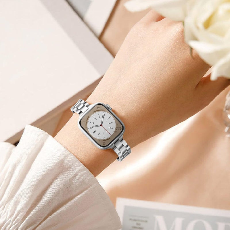 Ofrdncy Slim Metal Band Compatible For Apple Watch Band 49mm 46mm 45mm 44mm 42mm 41mm 40mm 38mm, Premium Stainless Steel Apple Watch Strap for iWatch Ultra 2/1 Series 1-11 SE - Image 4