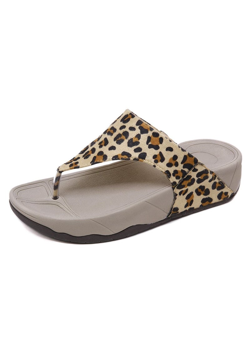 Loquat Leopard Print Wedges For Women Multicolour 