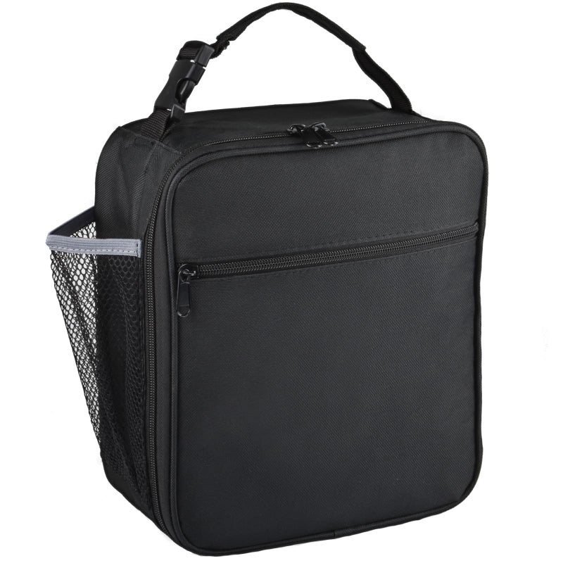 IWTTWY Insulated Lunch Bag Camo Cooler Bag Portable Carrying Lunch Box Bag for Boys Girls Women Men to School Office Outdoor Black