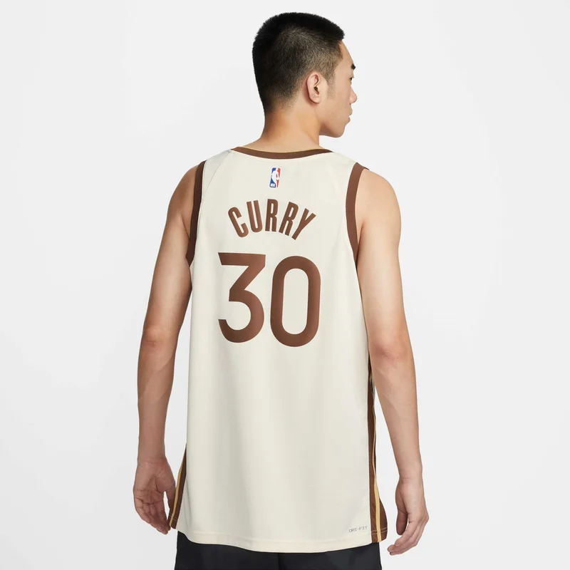 Nike White Men's NBA Stephen Curry Golden State Warriors City Edition Replica Swingman Basketball Jersey for Men | Best Price UAE