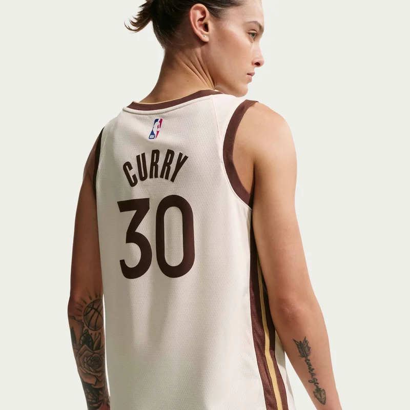 Nike White Men's NBA Stephen Curry Golden State Warriors City Edition Replica Swingman Basketball Jersey for Men | Best Price UAE