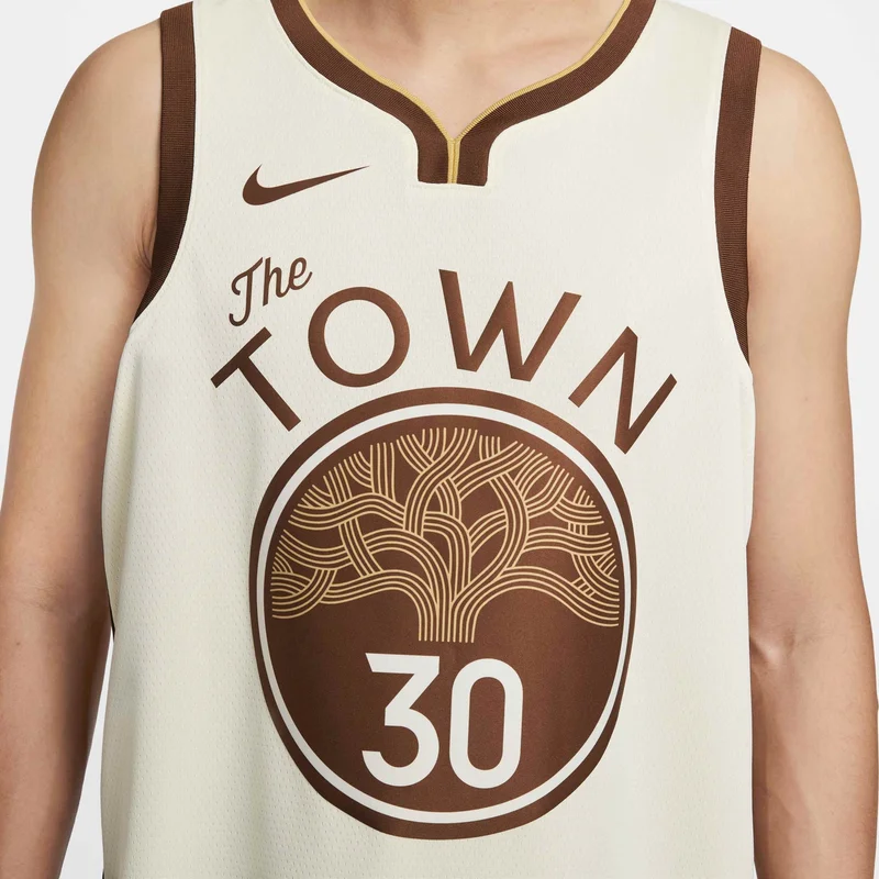 Nike White Men's NBA Stephen Curry Golden State Warriors City Edition Replica Swingman Basketball Jersey for Men | Best Price UAE