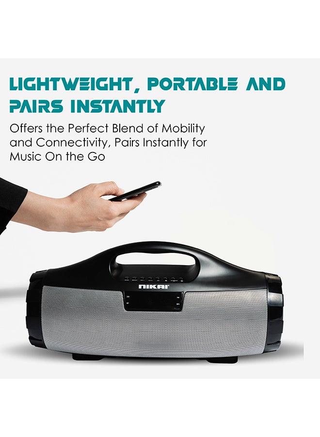 NIKAI NBTS30 Portable Bluetooth FM Speaker, Black, 2 kg - Image 3