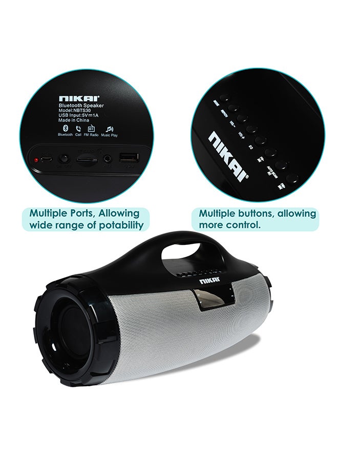 NIKAI NBTS30 Portable Bluetooth FM Speaker, Black, 2 kg - Image 5