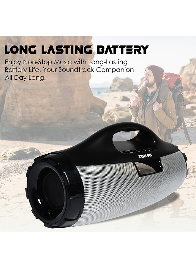 NIKAI NBTS30 Portable Bluetooth FM Speaker, Black, 2 kg - Image 4
