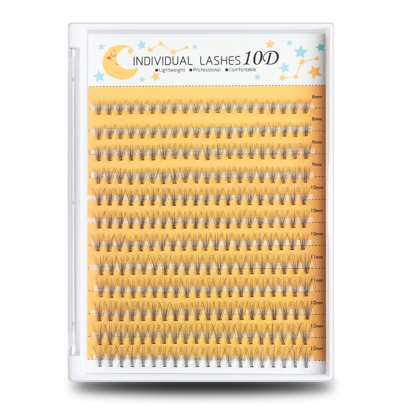 FinyDreamy 240pcs Individual Lashes Extension 10D Natural Mix Pack Cluster Lashes 812mm Mix Lengths C Curl 007mm Thickness Professional Makeup Individual Cluster Lashes and Apply Under your Lashes