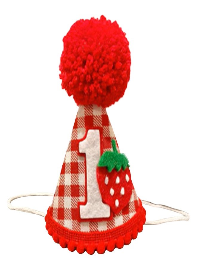 Ysqool Strawberry First Birthday Hat for Girls, Berry 1st Birthday Crown, Sweet One Cake Smash Hat, Strawberry Theme Decorations and Party Supplies - Image 1