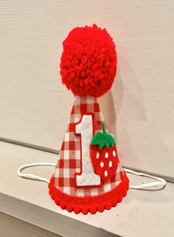 Ysqool Strawberry First Birthday Hat for Girls, Berry 1st Birthday Crown, Sweet One Cake Smash Hat, Strawberry Theme Decorations and Party Supplies - Image 3