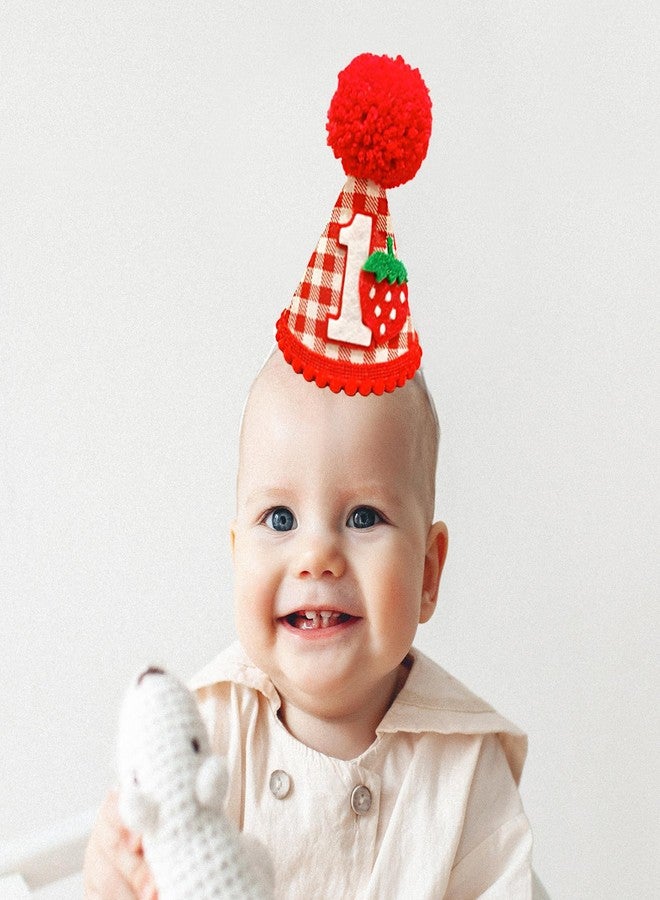 Ysqool Strawberry First Birthday Hat for Girls, Berry 1st Birthday Crown, Sweet One Cake Smash Hat, Strawberry Theme Decorations and Party Supplies - Image 5