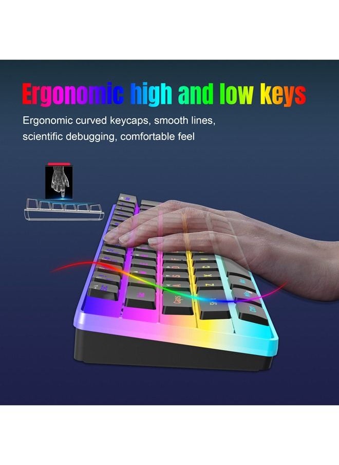 Rock Pow - Rock Pow 60% Hotswap Mechanical Feeling Gaming Keyboard with PBT Pudding Keycaps,RGB Backlit Wired USB Optical Switches Keyboards Full Keys Programmable for Windows MAC PC Gamers Gateron Optical Blue - Image 1
