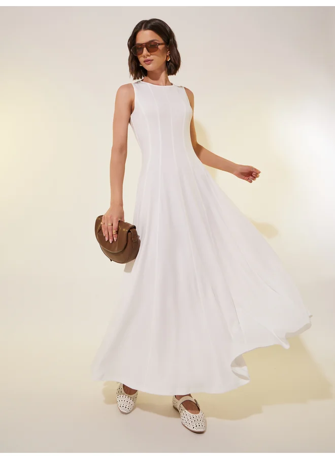تايك تو Take Two Solid Sleeveless A-Line Maxi Dress