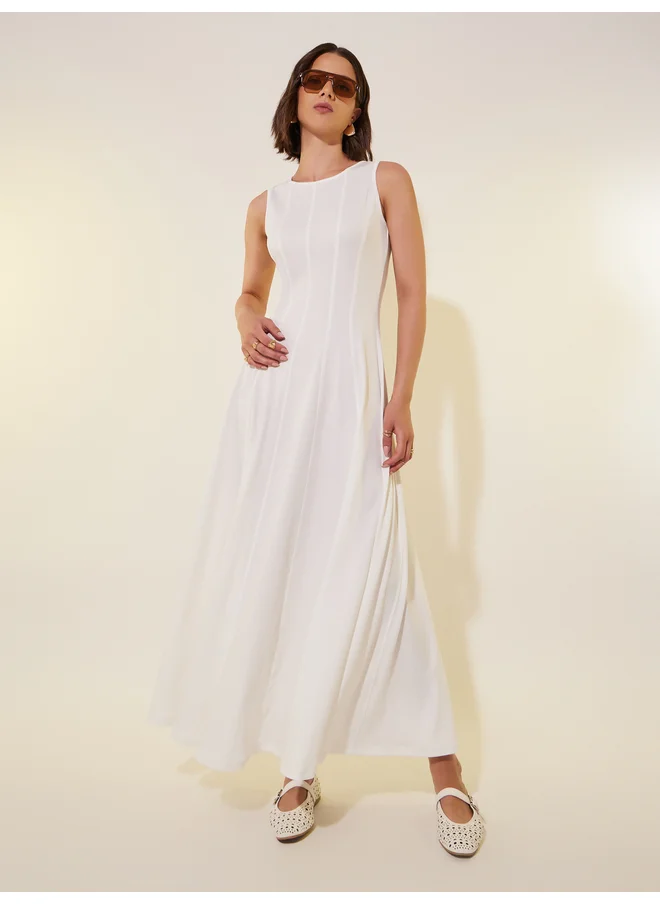 تايك تو Take Two Solid Sleeveless A-Line Maxi Dress
