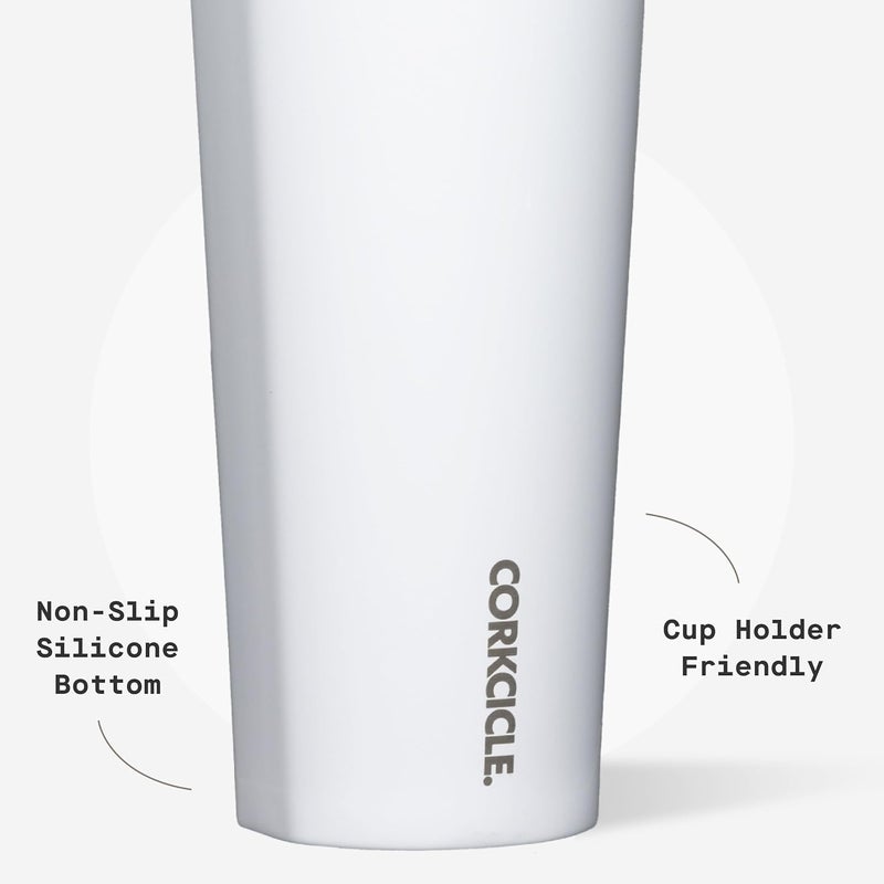 CORKCICLE Cold Cup Insulated Tumbler with Straw - Keeps Drinks Cold for 12 Hours - Triple-Insulated Stainless Steel - Leak-Resistant Lid - Summer Drinkware Gift - 24 oz - Gloss White - Image 4