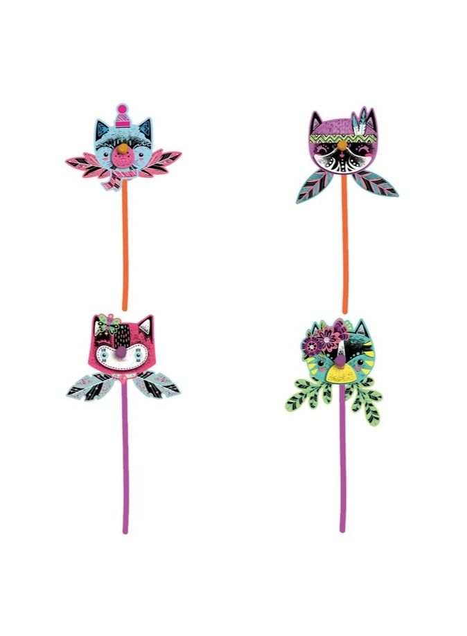 Avenir Scratch Bouquet Kit – Kitty | Themed Fun! Create Personalized Bouquets with Scratch Sheets, Wrapping Paper, and Ribbon | Step-by-Step Instructions for Kids 3+