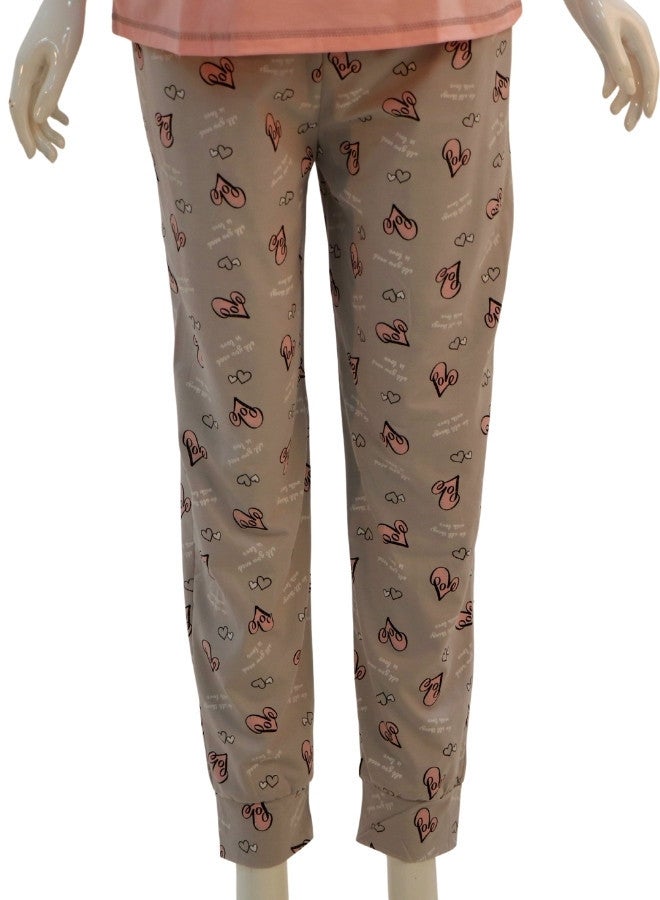 JOANNA JOANNA Women's I'm Not Sleeping I'm Resting My Eyes Print Short Sleeve Shirt & Long Pants Pajama Set, Baby Pink - Image 3