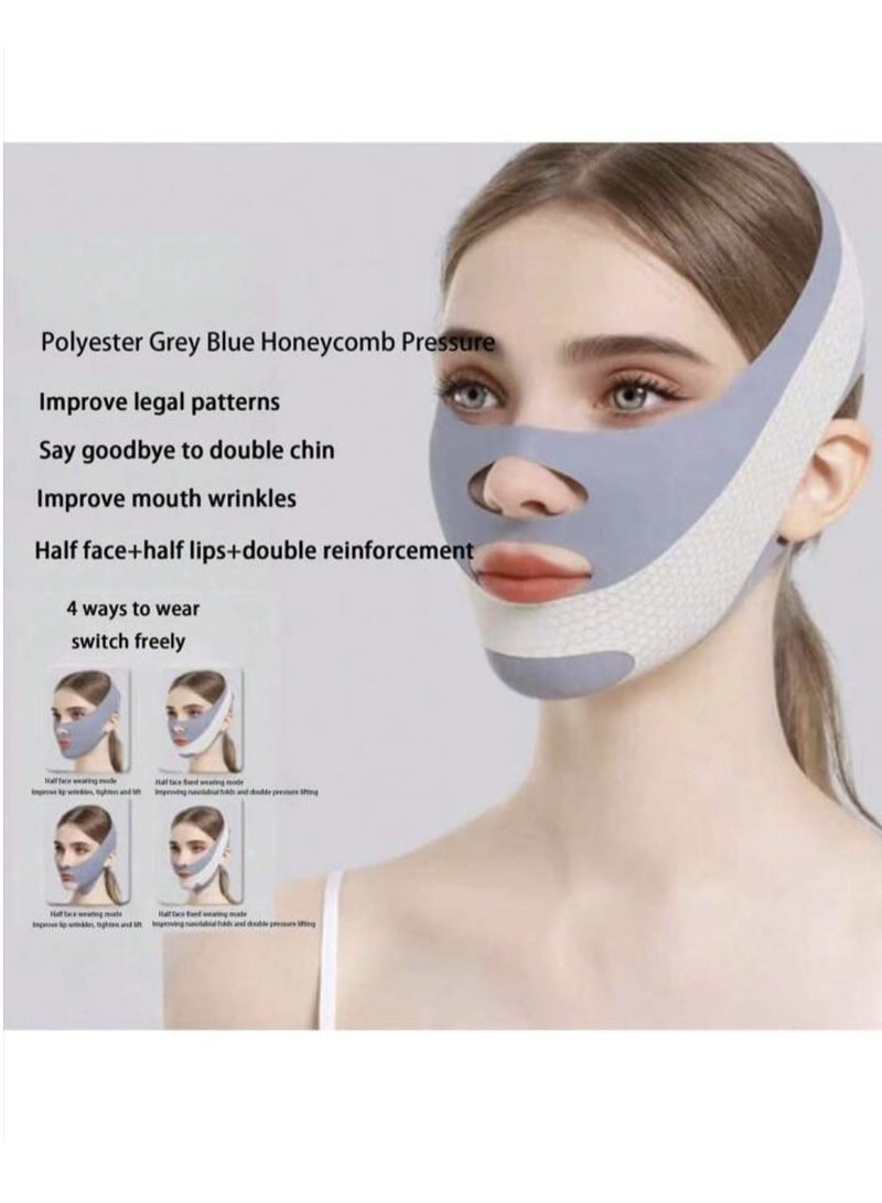 إسكدنيا شريط فراج الوجه على شكل V لرفع الوجه أثناء النوم، مريح وتقليل ازدواج الذقن، رفع الوجه، شد الوجه، تمارين الوجه مع أدوات تدليك، مناسب للعناية بالجمال والرعاية الشخصية - Image 3