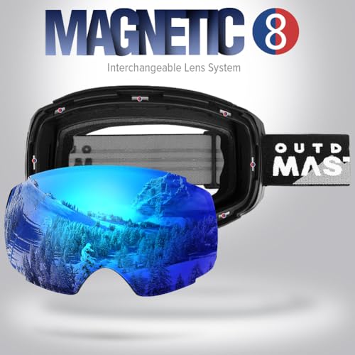 OutdoorMaster Ski Goggles PRO - Frameless, Interchangeable Lens 100% UV400 Protection Snow Goggles for Men & Women (VLT 15% Blue Lens Free Protective Case) - Image 2
