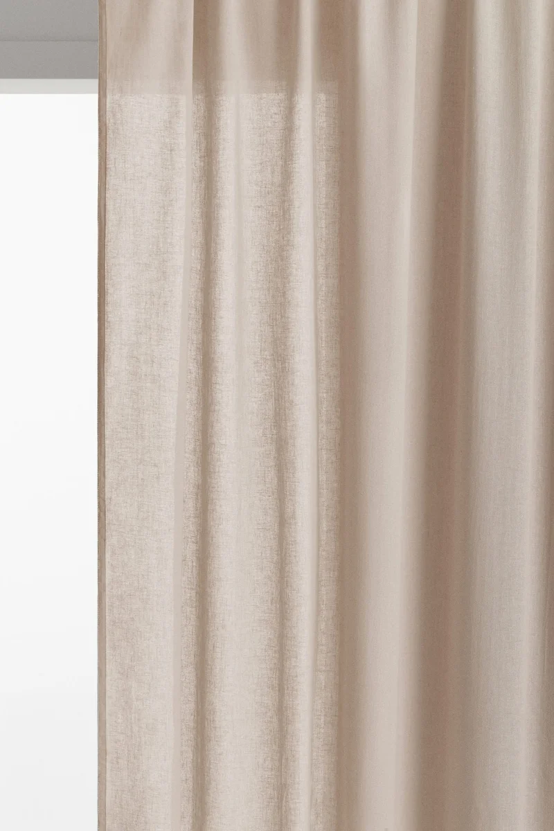 H&M 1-pack long and wide linen-blend curtain length